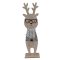 Karácsonyi dekor, rénszarvas fatalpon 58cm