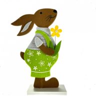 Textil Nyuszi Fiú Virággal 30Cm