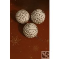 Karácsonyi gömb fehér-ezüst