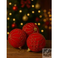 Piros-arany karácsonyi gömb