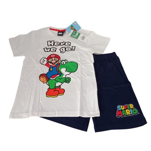 Super Mario gyermek pizsama fehér