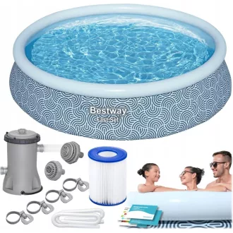   Bestway® 57376 Fast Set™ felfújható kör alakú medence szett 3,96 m x 84 cm