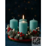 Adventi gyertya 4db-os kékes zöld