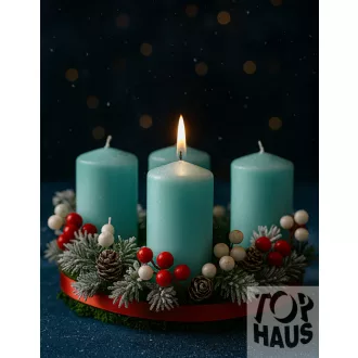 Adventi gyertya 4db-os kékes zöld