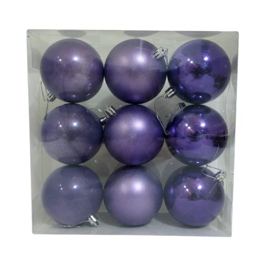 Műanyag gömb dobozban 8 cm lila 3 féle