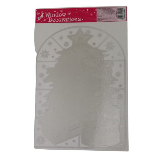Ezüst karácsonyi  ablak matrica