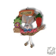 Nyuszis koszorú ajtódísz