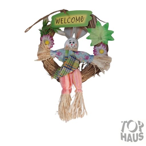 Nyuszis koszorú ajtódísz