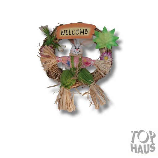 Nyuszis koszorú ajtódísz