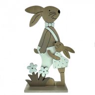 Álló Nyuszi 2Db-Os Fa Talpon  26Cm