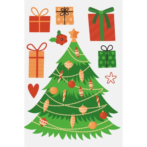 Karácsonyi Ablak matrica 20x30cm 9db-os