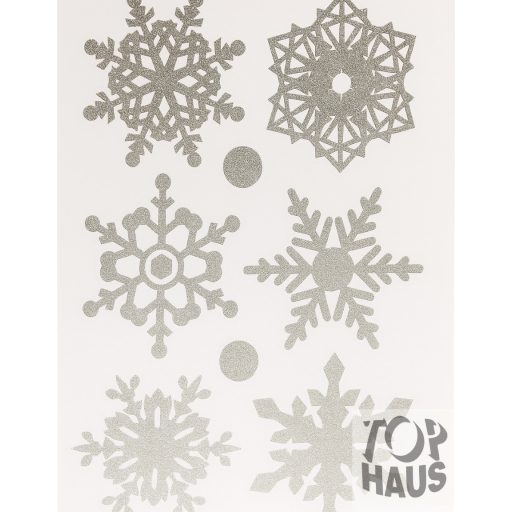 Ezüst jégvirágos ablak matrica 20x30cm 9db-os