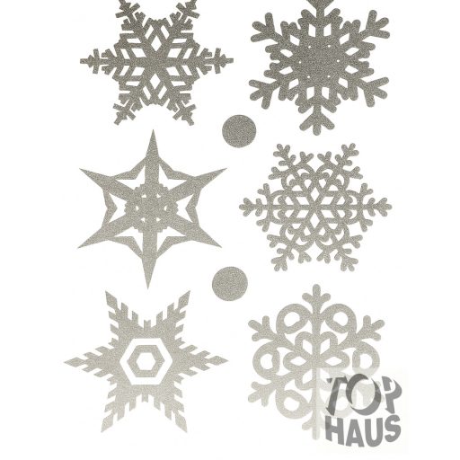 Ezüst jégvirágos ablak matrica 20x30cm 9db-os