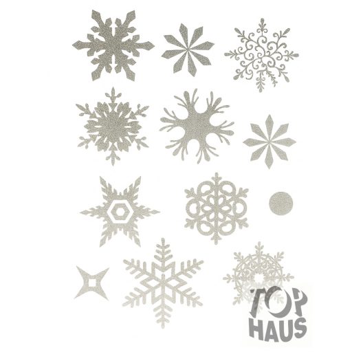 Ezüst jégvirágos ablak matrica 20x30cm 9db-os