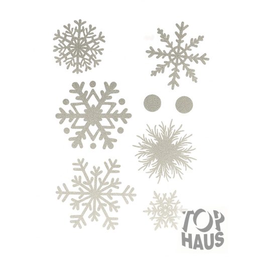 Ezüst jégvirágos ablak matrica 20x30cm 9db-os