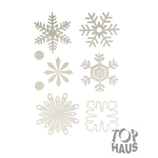 Ezüst jégvirágos ablak matrica 20x30cm 9db-os