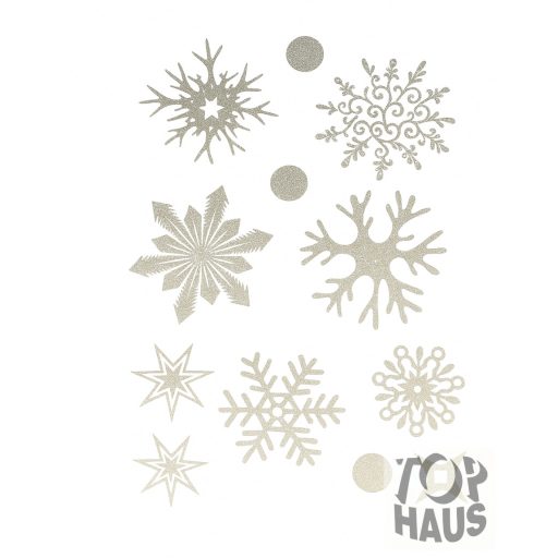 Ezüst jégvirágos ablak matrica 20x30cm 9db-os