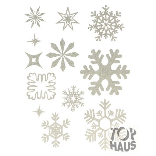 Ezüst jégvirágos ablak matrica 20x30cm 9db-os