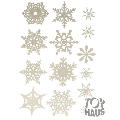 Ezüst jégvirágos ablak matrica 20x30cm 9db-os