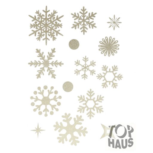 Ezüst jégvirágos ablak matrica 20x30cm 9db-os