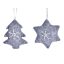 Csillag-Fenyő Akasztós Textil 12Cm Szürke 2Féle