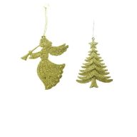 Karácsonyi Akasztó Angyal Karácsonyfa Arany Műanyag 14cm