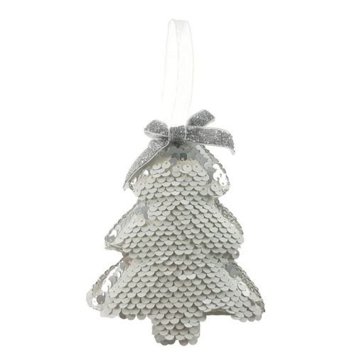 Fenyőfa Flitteres 12X10Cm Ezüst