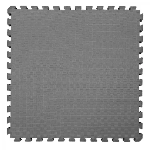 Puzzle Tatami Torna Szönyeg Elem 100 X 100 X 1,5 Cm Védőszegéllyel Fekete-szürke