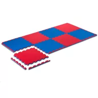   Puzzle Tatami Torna Szönyeg Elem 100 X 100 X 2,6 Cm Védőszegéllyel Piros/Kék