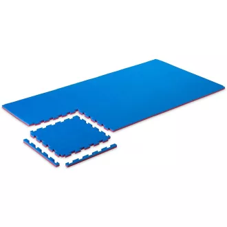 Puzzle Tatami Torna Szönyeg Elem 100 X 100 X 3 cm védőszegéllyel világos piros/kék