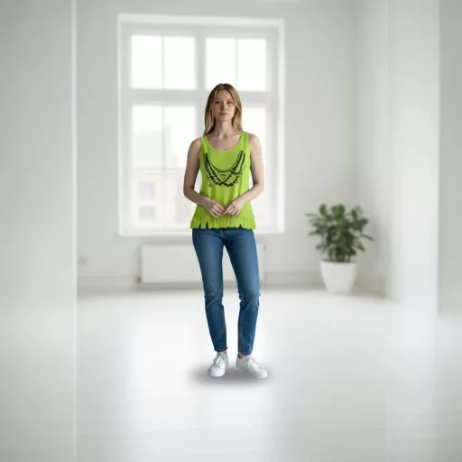 Rövid ujjatlan rojtos trikó