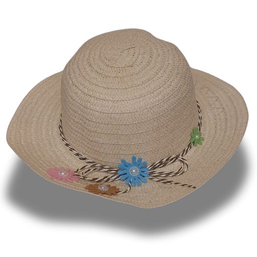 Lányka virágos kalap