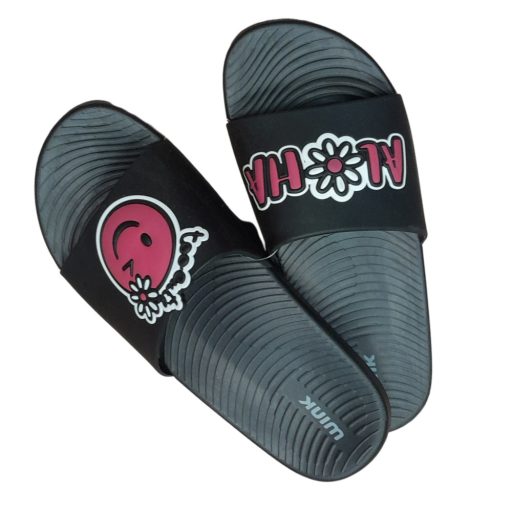 WINK Aloha feliratú fekete papucs-39