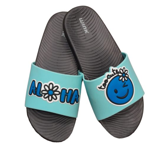 WINK Aloha feliratú kék papucs-37