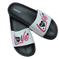 WINK LOVE feliratú papucs-FEHÉR-39