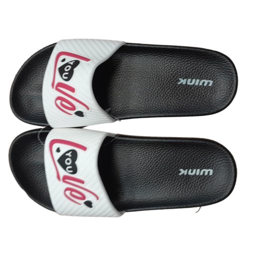 WINK LOVE feliratú papucs-FEHÉR-39