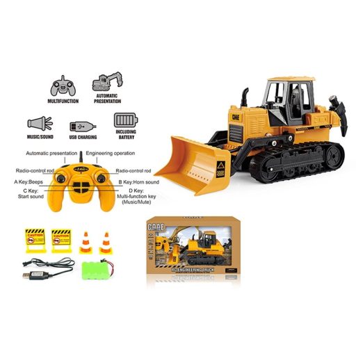 Multifunkciós Távirányítós Buldózer 1:45