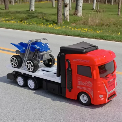 Quadot szállító teherautó