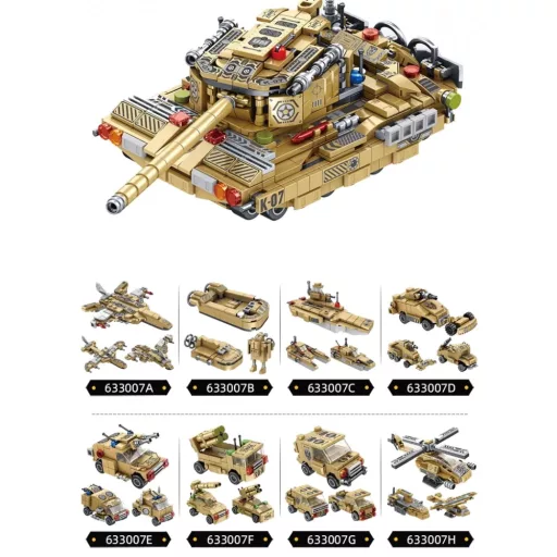 8 az 1-ben összerakható játék tank