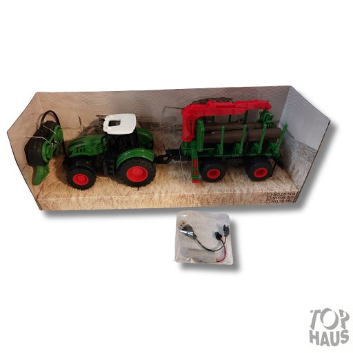 Traktor utánfutóval, daruval RC