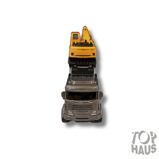 Kamion trélerreller markolóval