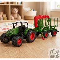 8 kerekű traktor utánfutóval, daruval