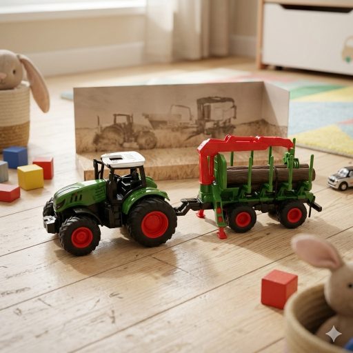 8 kerekű traktor utánfutóval, daruval