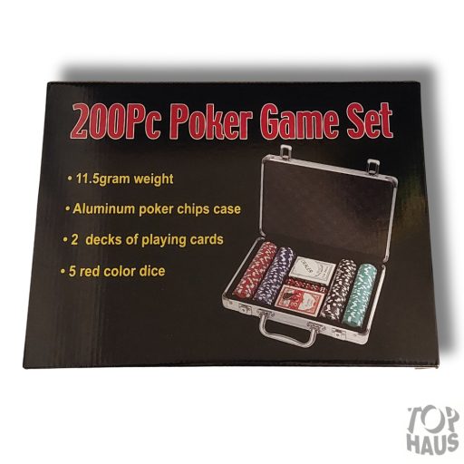 Műanyag zseton készlet alu bőröndel 200 db os