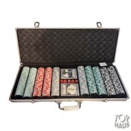 Műanyag zseton készlet alu bőröndel 500 db os