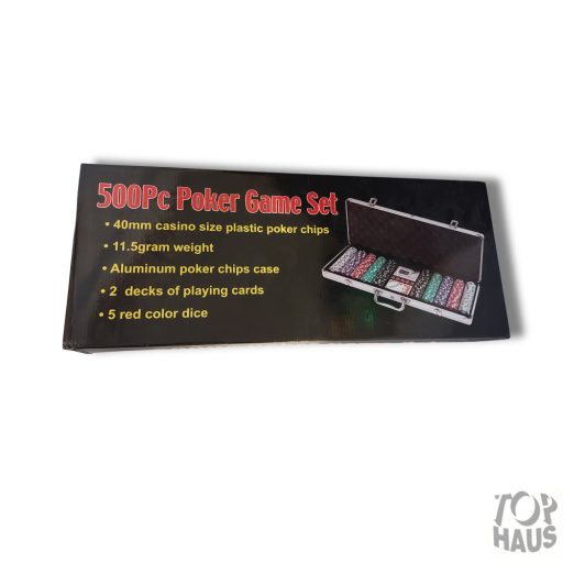 Műanyag zseton készlet alu bőröndel 500 db os