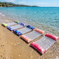   Átlátszó rózsaszín kék szivárványos hálós Matrac  130*70 cm