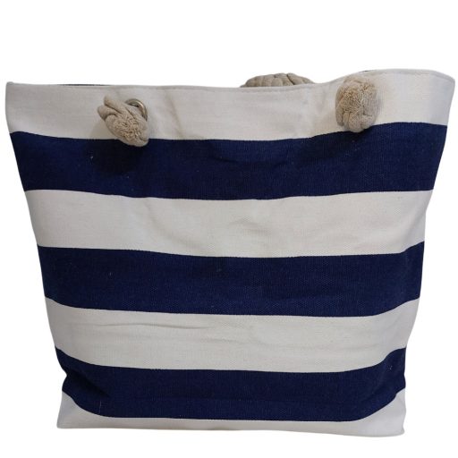 Strandtáska fehér-kék csíkos