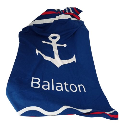 Fehér horgonyos Balatonos törölköző