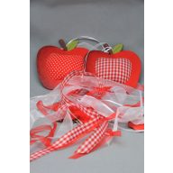   Alma Ajtódísz Akasztós Fa-Textil 75Cm Piros-Fehér 2 Féle